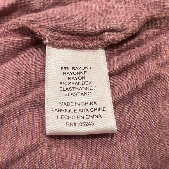Bobeau Blush Pink Blended Stripe Print Stretchy Rayon Top - Picture 13 of 14